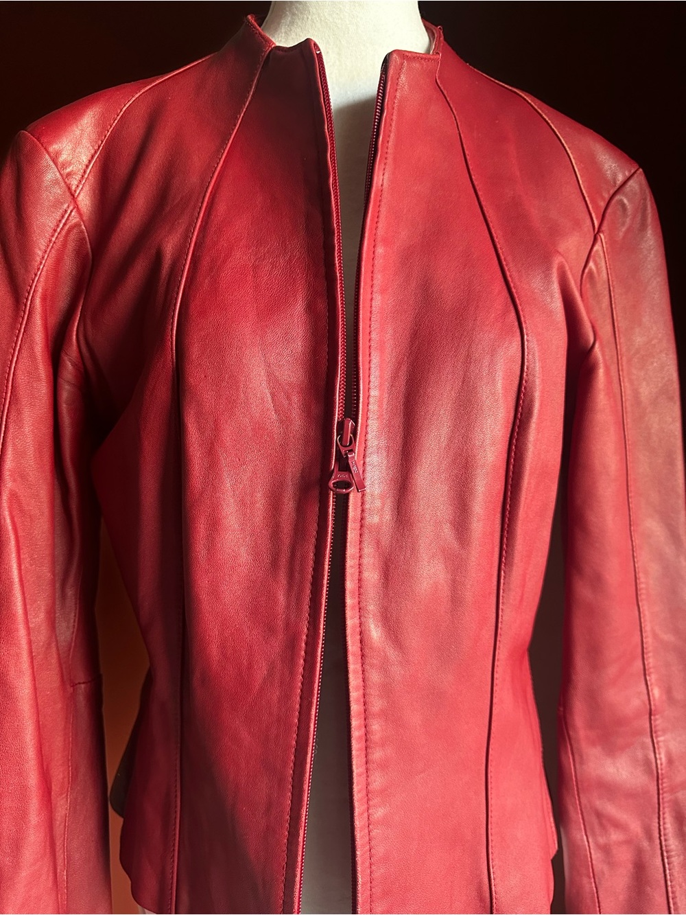 Y2K Genuine Leather Jacket Minimalist Canadian Design “Matrix-Era” Late 90s